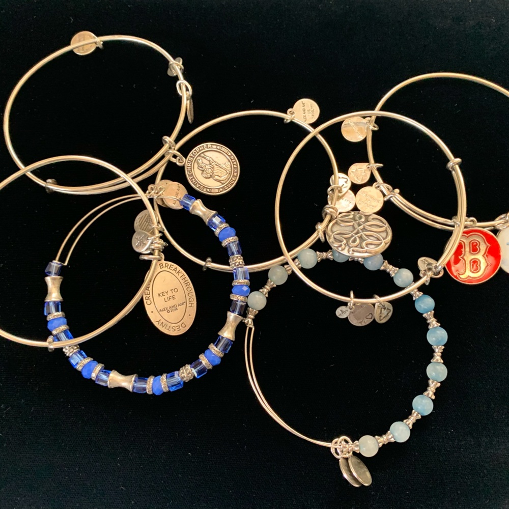 Set of 7 Alex and Ani bracelets